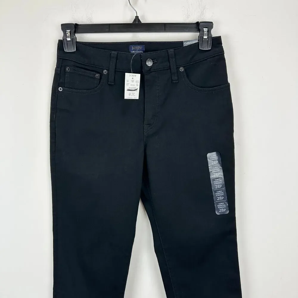 J.Crew Petite Curvy Essential Straight Black Jean All Day Stretch US 28P NWT - Picture 6 of 11
